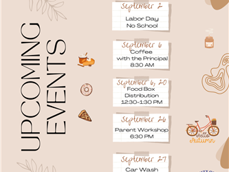 Upcoming Events Sep.